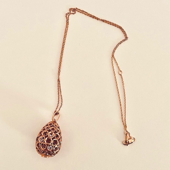 10K Rose Gold Plated Tanzanite, Garnet, and Amethyst Gemstone Necklace - Picture 3 of 8